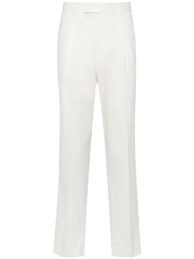 Zegna Mid-rise Poplin Chino Trousers In 白色
