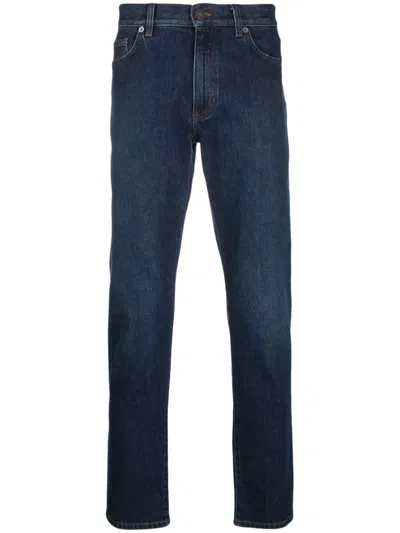 Zegna Mid-rise Slim-cut Stretch-cotton Jeans In Blue