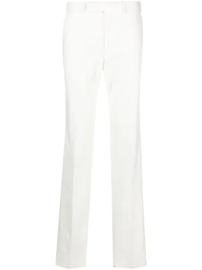 Zegna Mid-rise Straight-leg Trousers In White