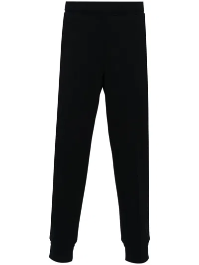 Zegna Tapered Leg Cotton Trousers In Blue