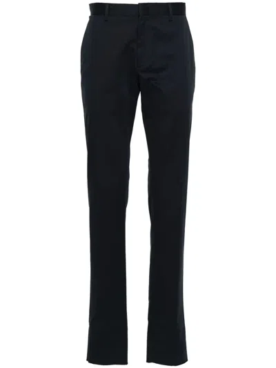 Zegna Mid-rise Twill Chino Trousers In Blue