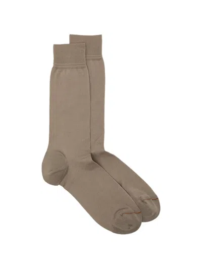 Zegna Mid-calf Socks In Brown