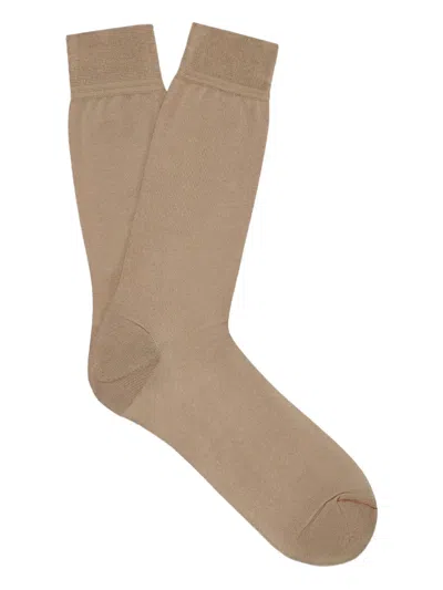 Zegna Mid-calf Socks In Brown