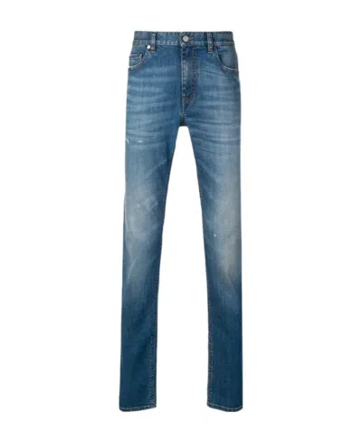 Zegna Middle Waist Slim Jeans In Blue