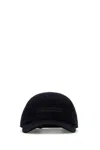 Zegna Lined Metal Logo Hat With Embroidered Brand Mark In Black