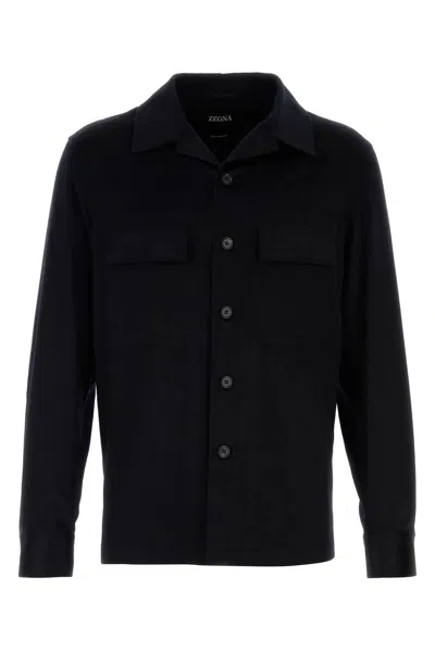 ZEGNA MIDNIGHT BLUE CASHMERE SHIRT