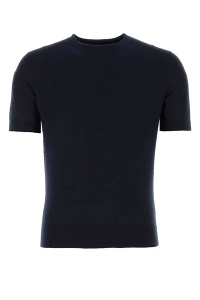 Zegna Midnight Blue Cotton Sweater In Dark Blue