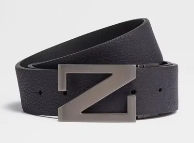 Zegna Midnight Cow Leather Belt In Brown