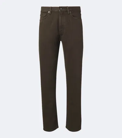 Zegna Roccia Slim Fit Cotton Pants In Brown