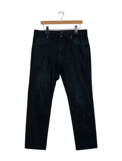 Pre-owned Zegna Mid-rise Straight Leg Jeans In Blue