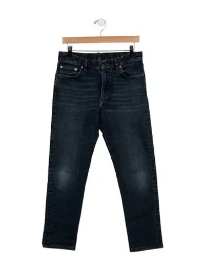 Pre-owned Zegna Mid-rise Straight Leg Jeans In Blue