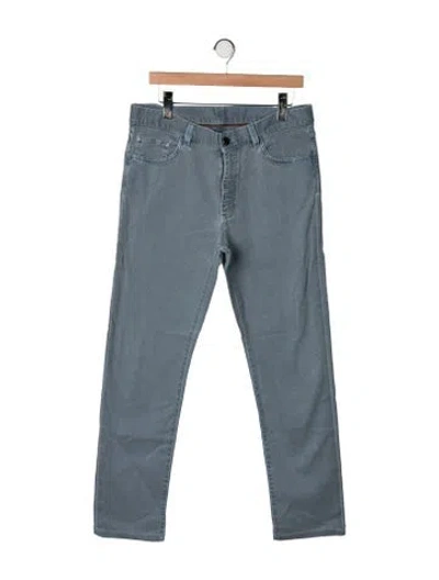 Pre-owned Zegna Mid-rise Straight Leg Jeans In Blue