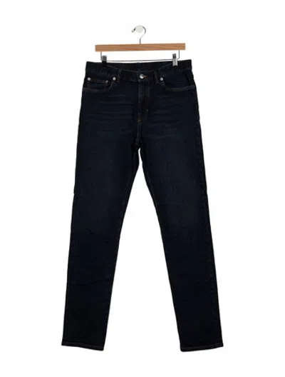 Pre-owned Zegna Mid-rise Straight Leg Jeans In Blue