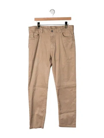 Pre-owned Zegna Mid-rise Straight Leg Jeans In Neutrals
