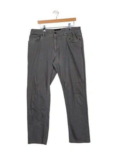 Pre-owned Zegna Mid-rise Wide Leg Jeans In Gray