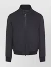Zegna Modern Blouson With High Collar And Buttons In Gray