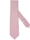 Zegna Logo Embroidered Pointed Tip Tie In Pink
