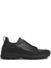 Zegna Monte Sneakers With Triple Stitching Design In Black