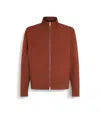 Zegna Blouson Motorin 100cc En Microfibre In Brick Red
