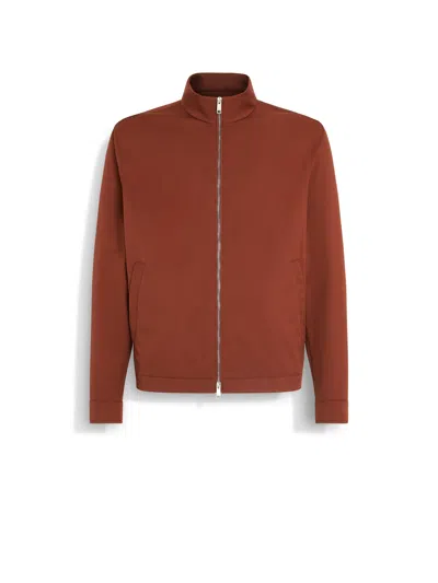 Zegna Motorin 100cc Microfiber Blouson In Brick Red