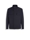 Zegna Motorin 125cc Microfiber Field Jacket In Navy Blue