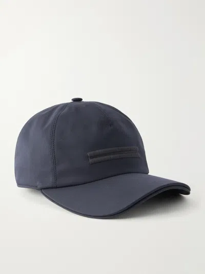 Zegna Motorin Logo-embellished Shell Cap In Blue