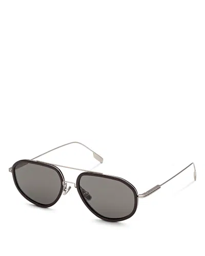 Zegna Navigator Sunglasses, 56mm In Black