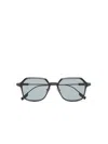 Zegna Navy Blue Aluminum And Metal Sunglasses In Black