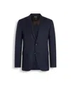 Zegna Navy Blue Cashmere Jacket In Navy Blue