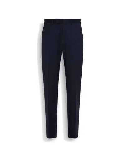 ZEGNA NAVY BLUE CENTOVENTIMILA WOOL PANTS