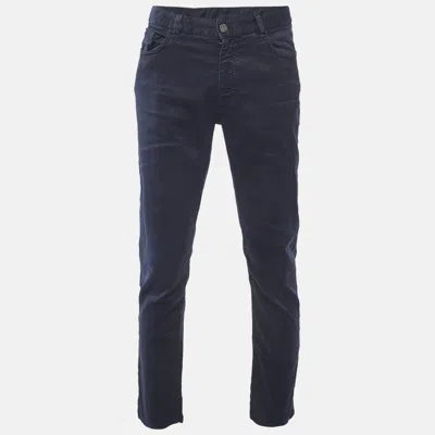 Pre-owned Zegna Navy Blue Denim Slim Fit Jeans L/waist 34"