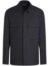 Zegna Linen Shirt With Chest Pockets And Structured Collar