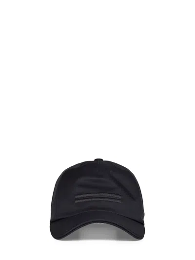 Zegna Navy Blue Microfiber Motorin Baseball Cap In Gray