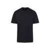 Zegna Navy Blue Piquet Cotton T-shirt In Black
