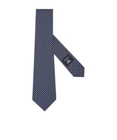 Zegna Navy Blue Silk Tie