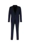 Zegna Navy Blue Single-breasted Suit In Blue