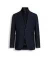 Zegna Navy Blue Trofeo Cashmere Jacket In Navy Blue