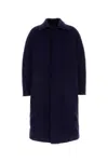 Zegna Wool Coat With Collared Design And Front Pockets In Blue