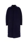Zegna Wool Coat With Collared Design And Front Pockets In Blue