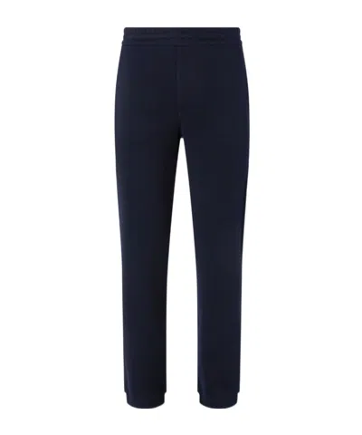 Zegna Navy Blue Wool Cotton And Silk Joggers In Black