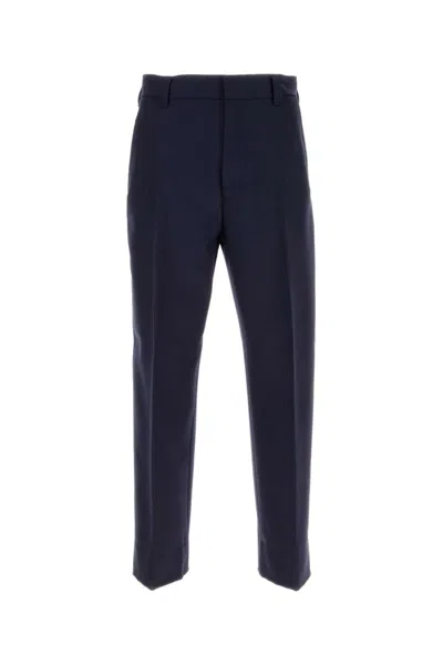 Zegna Slim-fit Pleated Cotton And Wool-blend Twill Trousers In Blue