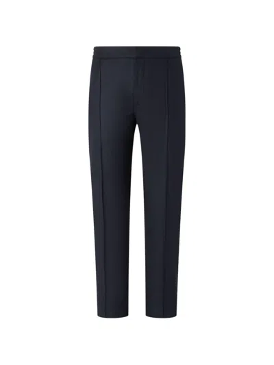 Zegna Navy Blue Wool Silk And Cashmere Pants In Gold