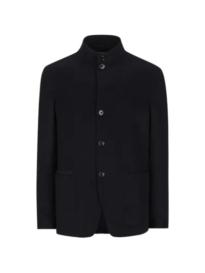 Zegna Blue Oasi Cashmere Il Conte Chore Jacket In Black