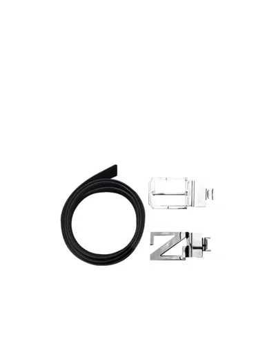 Zegna Needle Buckle Belt Suit In Black
