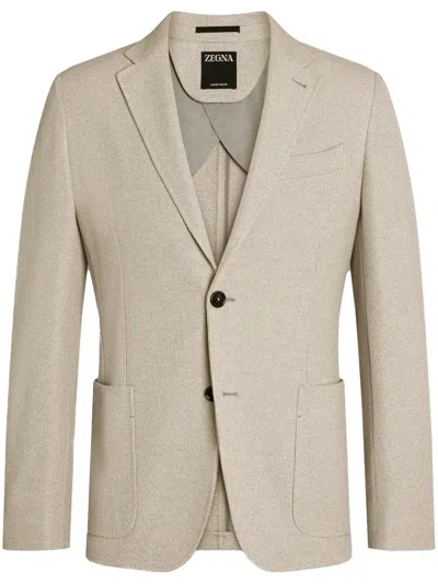 ZEGNA NOTCH-LAPEL COTTON BLAZER