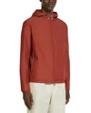 Zegna Nylon And Cotton Blouson Jacket In Brown