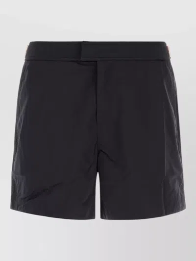 Zegna Nylon Swimming Shorts Featuring Back Pocket In Black