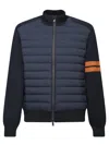 Zegna Down-filled Padded Wool-blend Cardigan In Blue