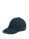 Zegna Teal Blue Oasi Lino Baseball Cap In Green