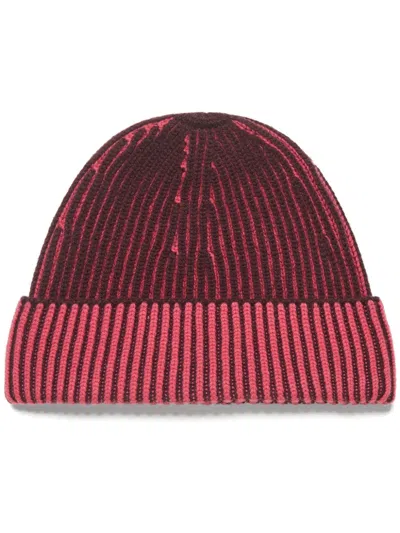 Zegna Fuchsia And Dark Purple Oasi Cashmere Beanie In Fuchsia/violet Foncé